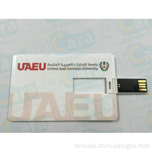 CaraUSB print plastic standard bank credit card style Usb disk flash drive custom logo full color printing logo on double-side